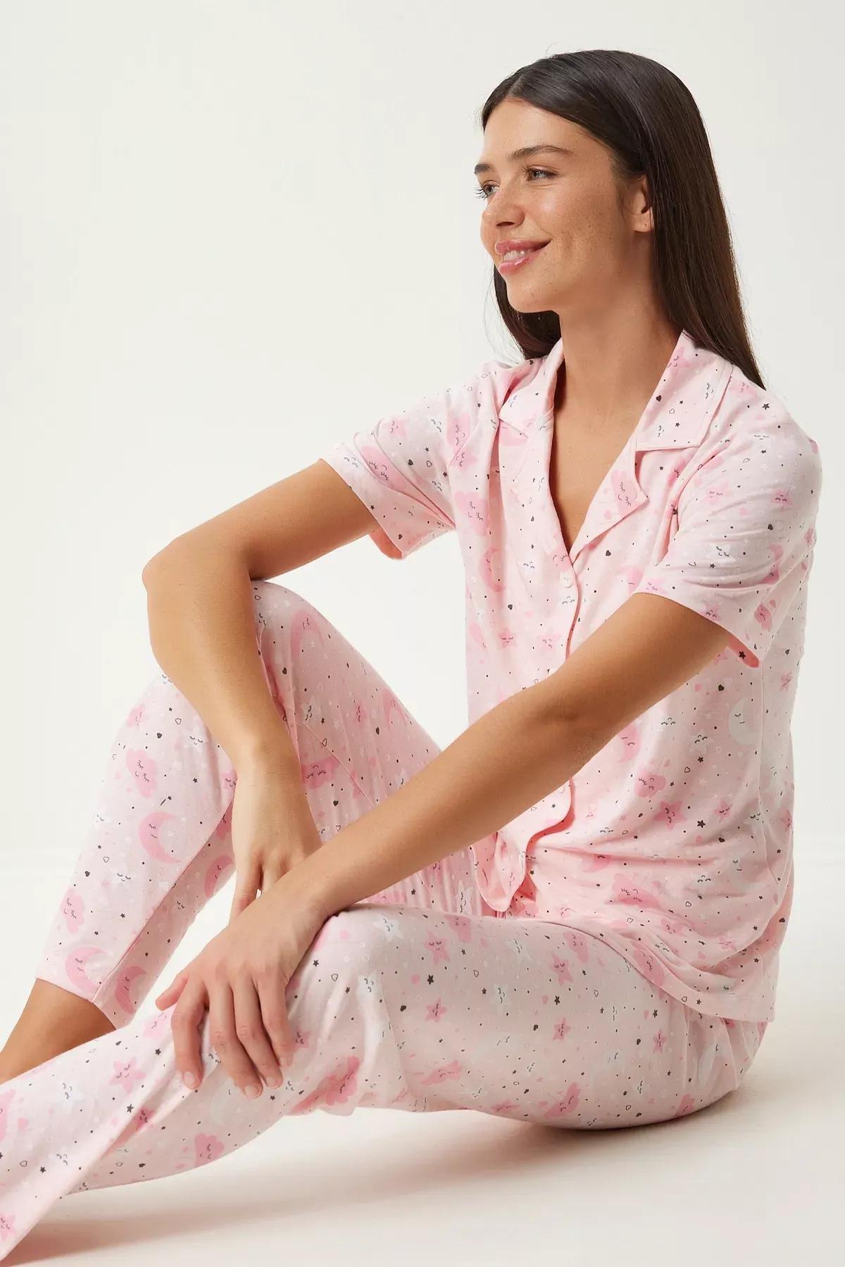 Pink Shirt Pajama Set, LIGHT PINK, large image number 1