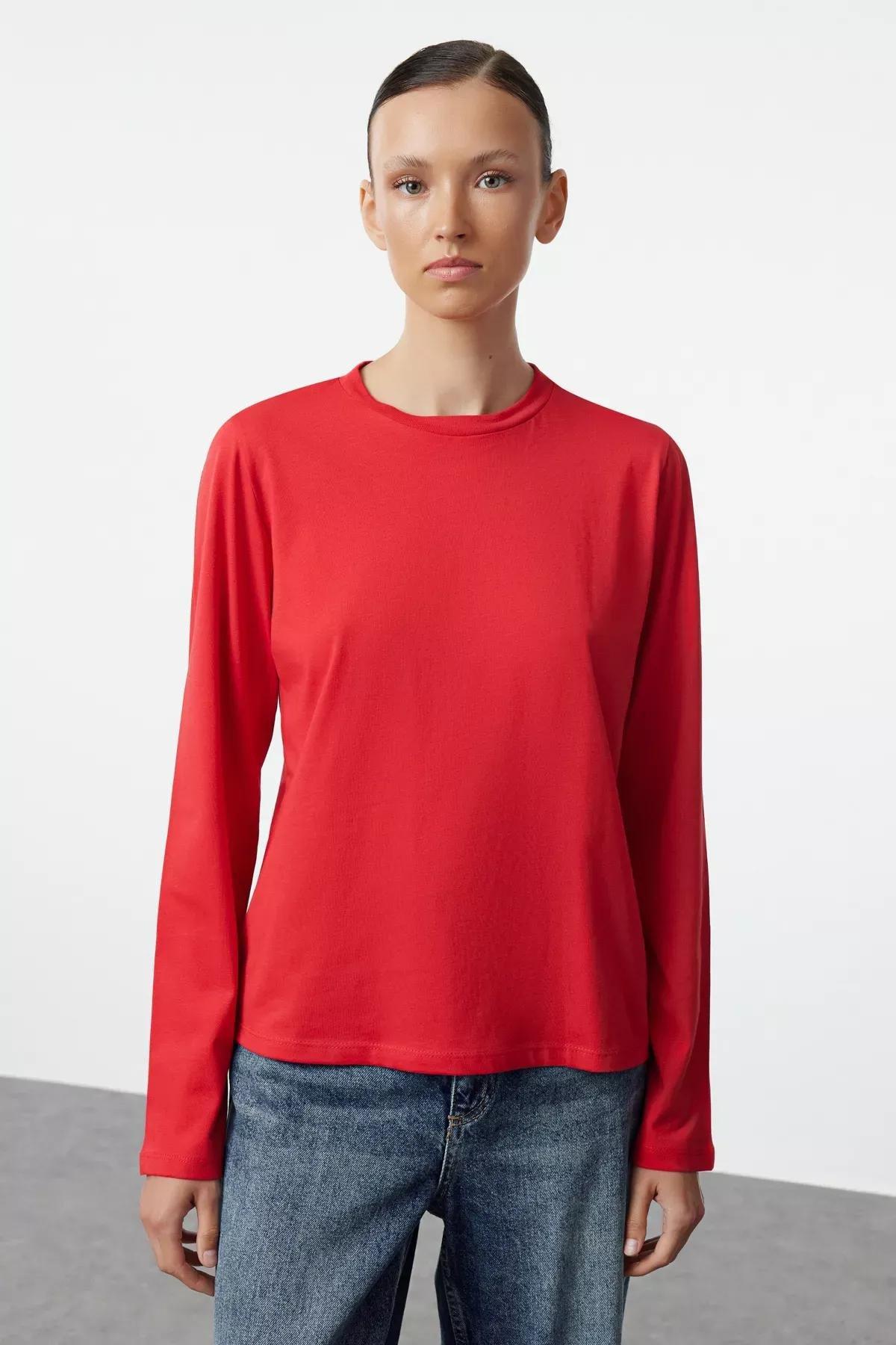 Navy Blue-Red 2 Pack Crew Neck Regular/Normal Cut Knitted T-Shirt TWOAW25TS00001, 2s, , large image number 1