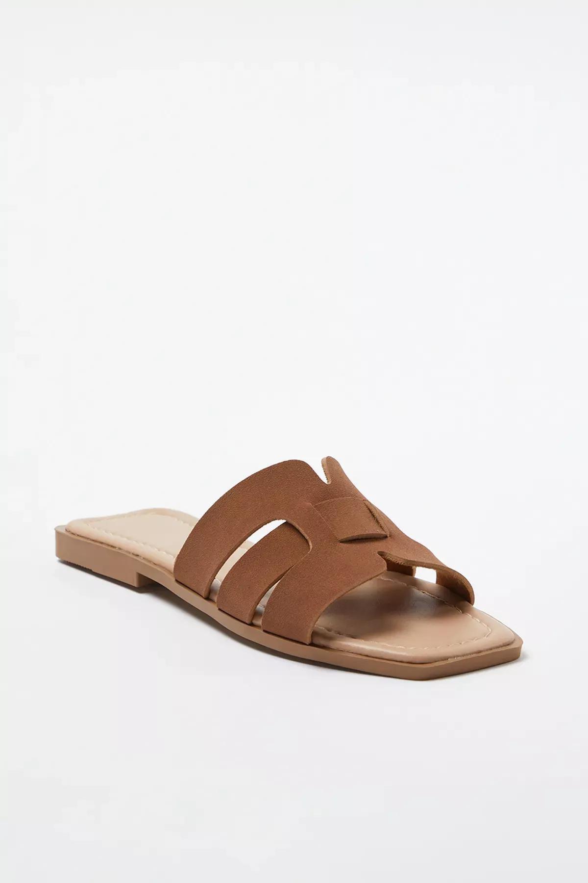 Brown Single Band Casual Slippers, , large image number 1