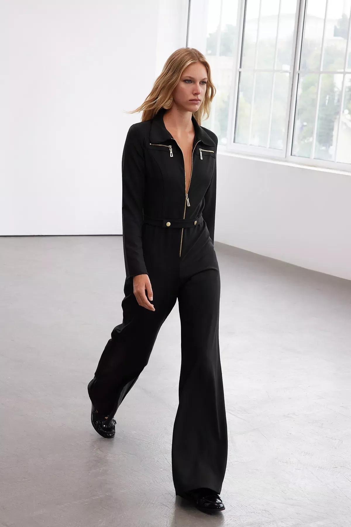 Black Belted Zipper Jumpsuit, C101_5720, large image number 4