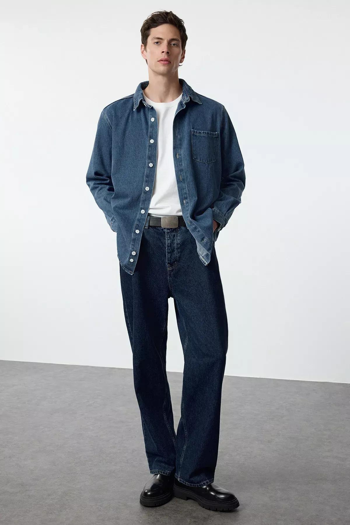Blue Regular Fit Denim Jacket, , large image number 0