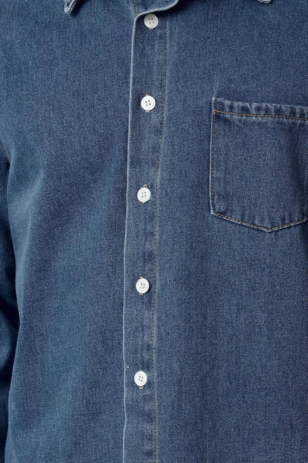 Blue Regular Fit Denim Jacket, Blue, medium