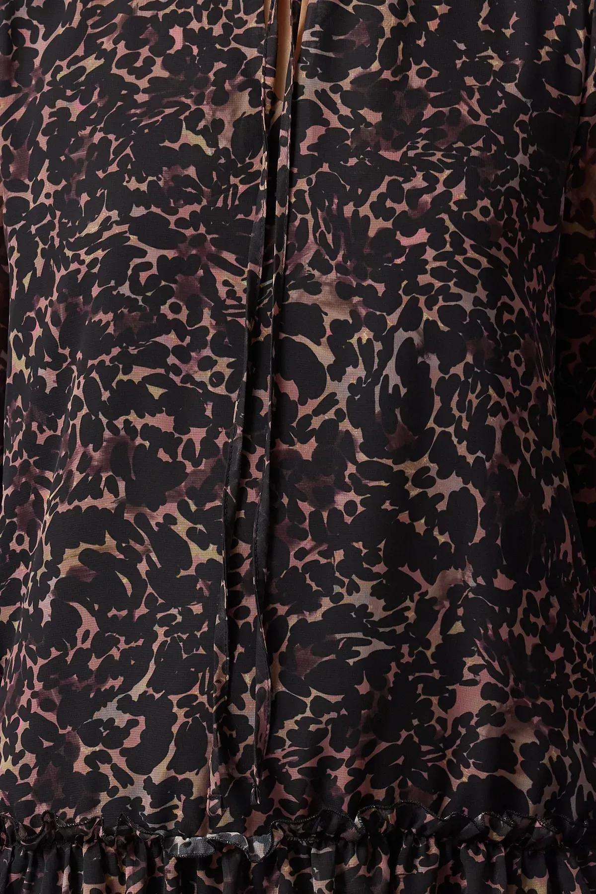 Black Floral Patterned Mini Dress, C101_5720, large image number 3