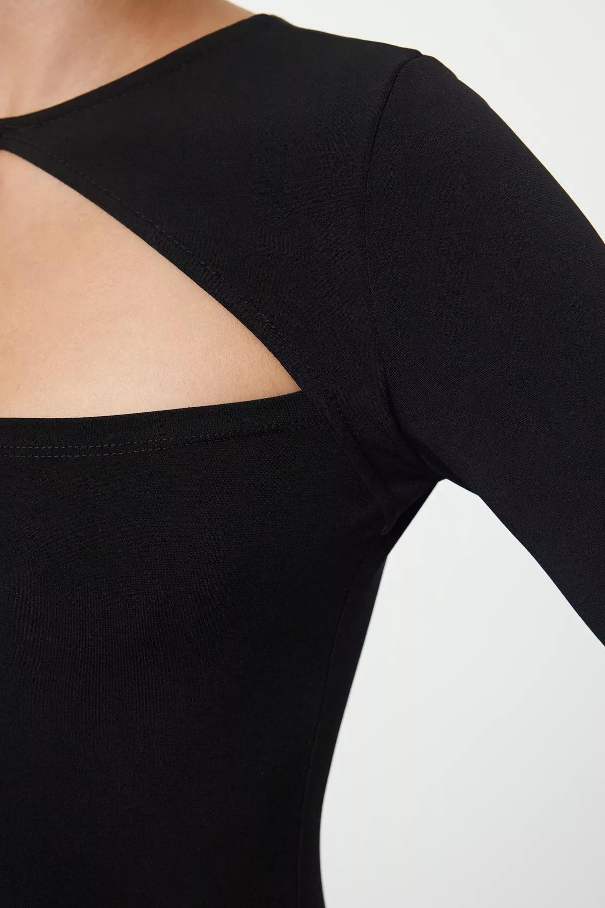 Black Cutout Chic Occasionwear Dress, BLACK, large image number 3