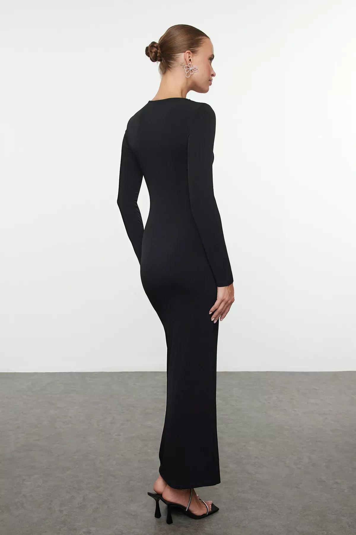 Black Cutout Chic Occasionwear Dress, BLACK, large image number 4