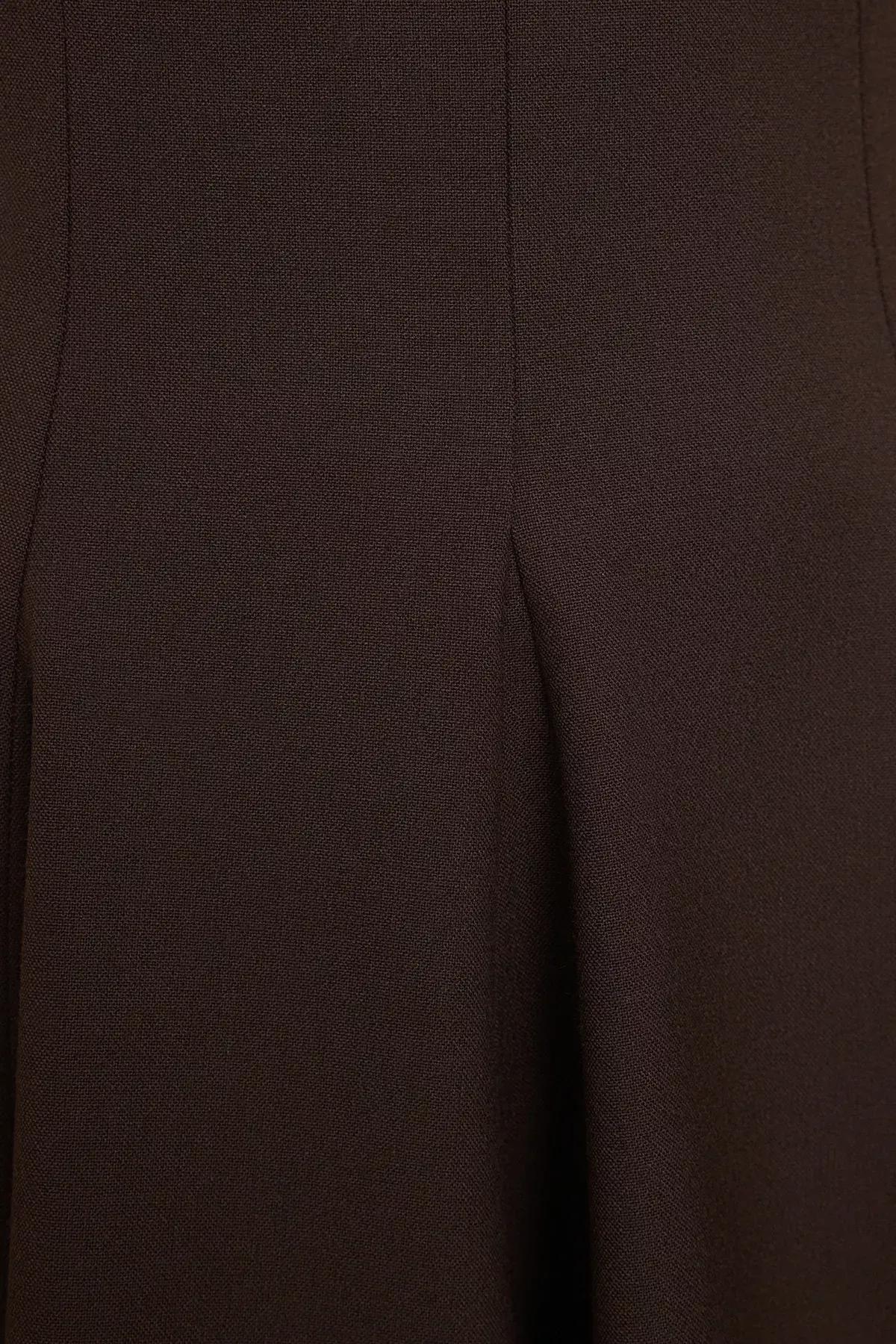 Brown Opening From Waist Mini Dress, Brown, large image number 3