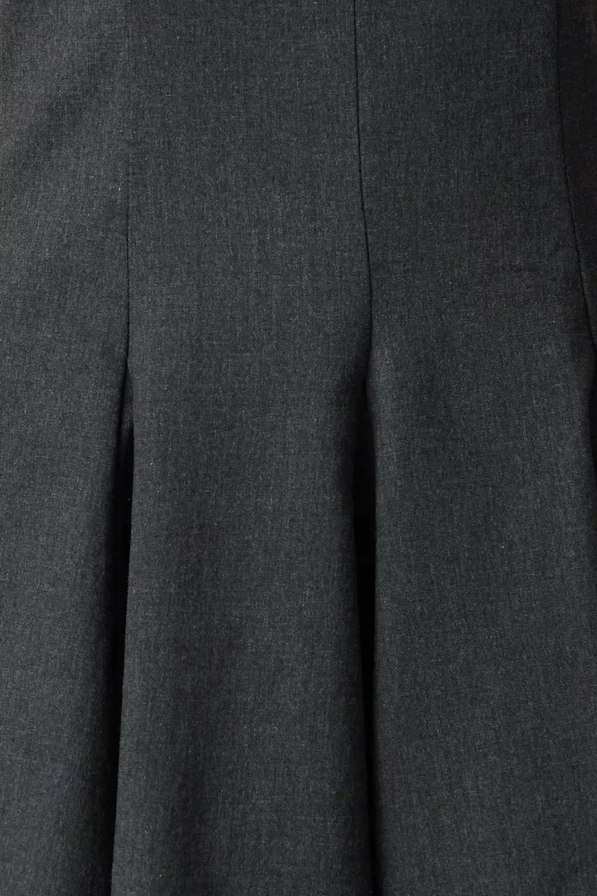 Grey Skater Crew Neck Mini Polyviscon Dress, , large image number 4