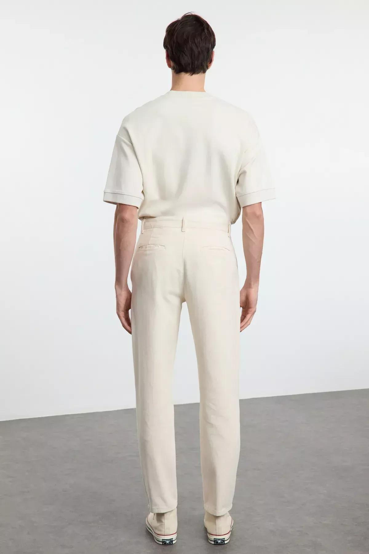 Beige Pleated Balloon Fit Trousers, , large image number 4