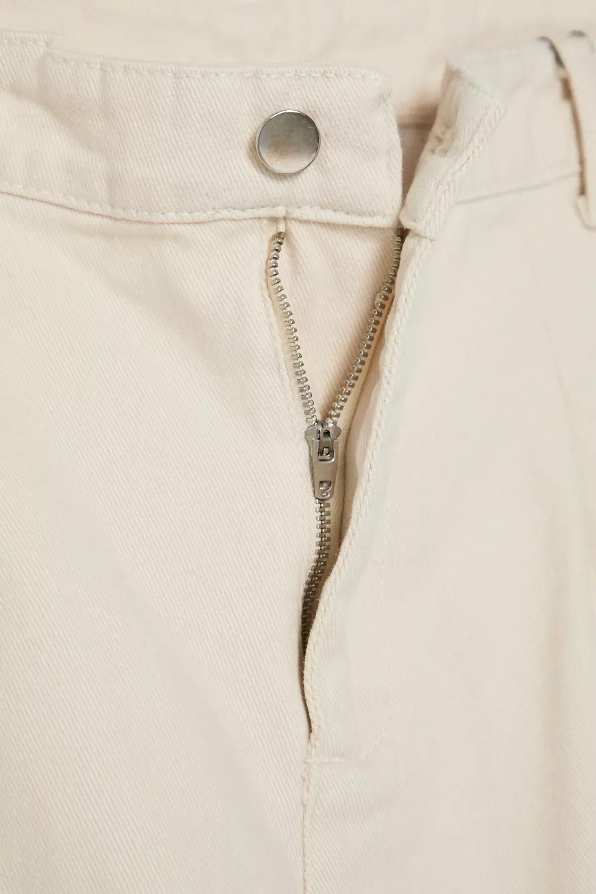 Beige Pleated Balloon Fit Trousers, , large image number 7