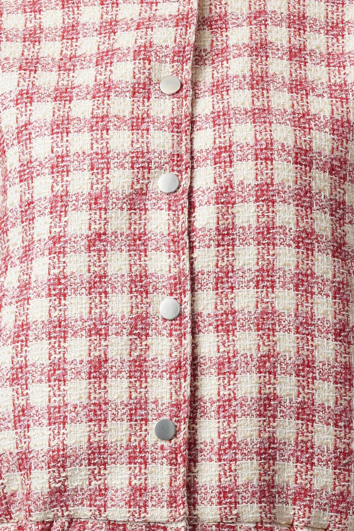 Multicolored Regular Tweed Thin Bomber Jacket Coat, Very colorful, large image number 3