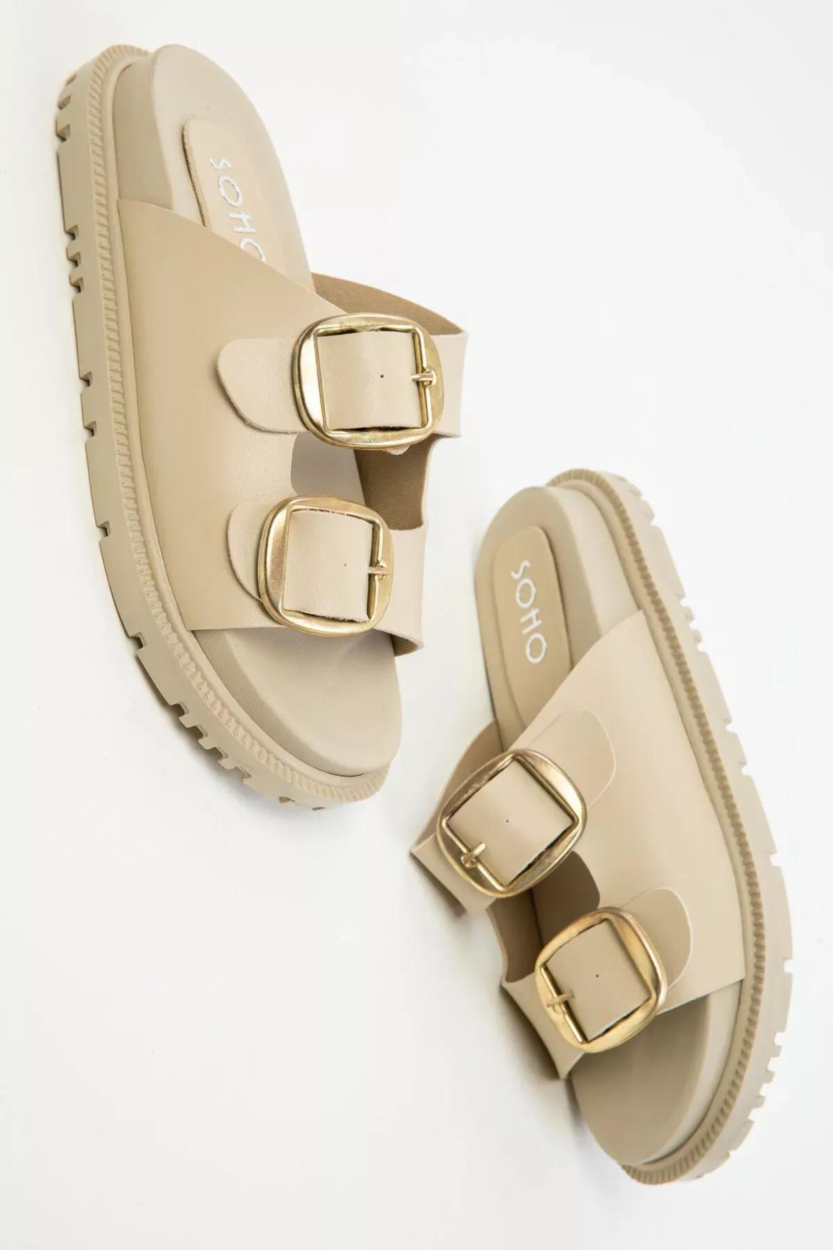 Beige Slippers, Beige, large image number 1