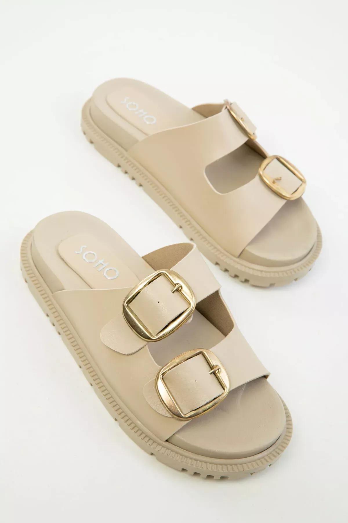 Beige Slippers, Beige, large image number 3