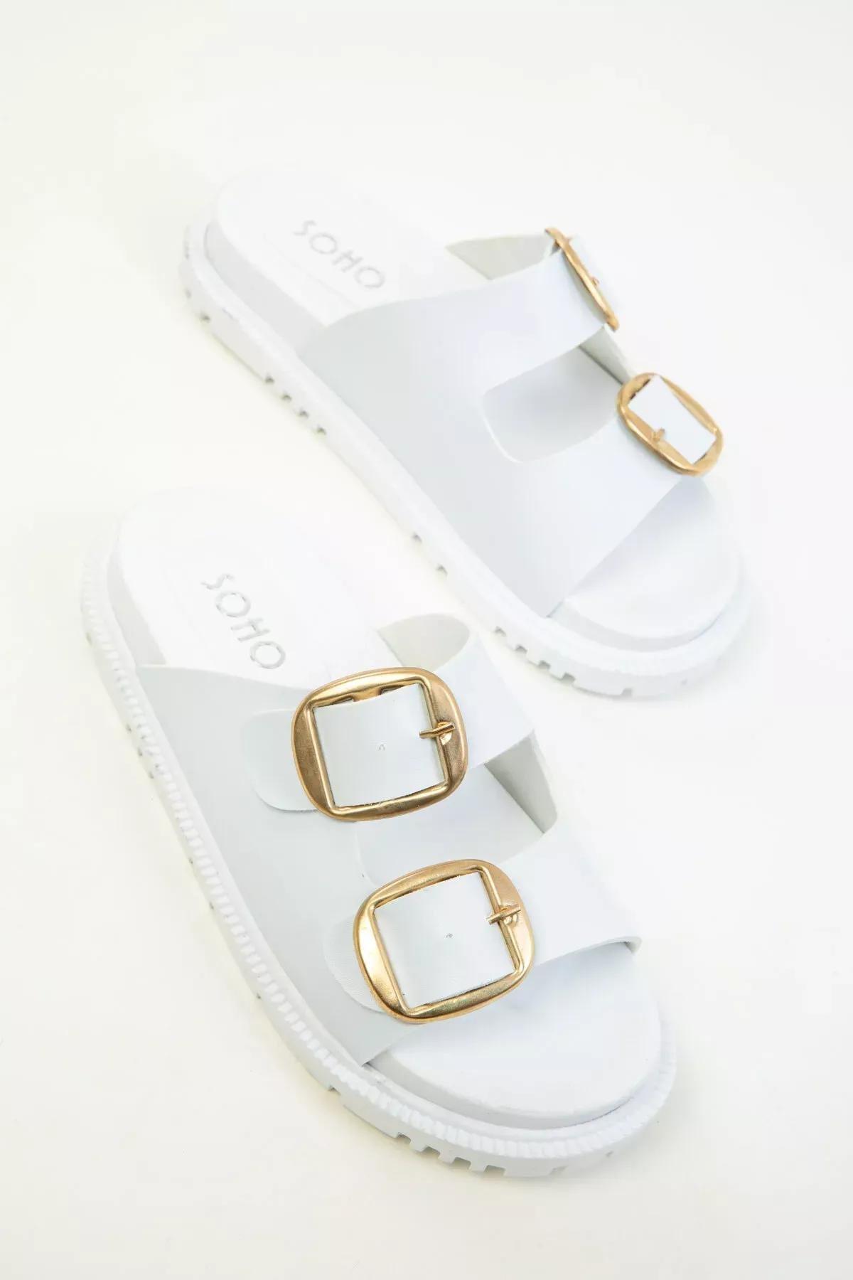 White Womens Slippers 19322, White, large image number 3