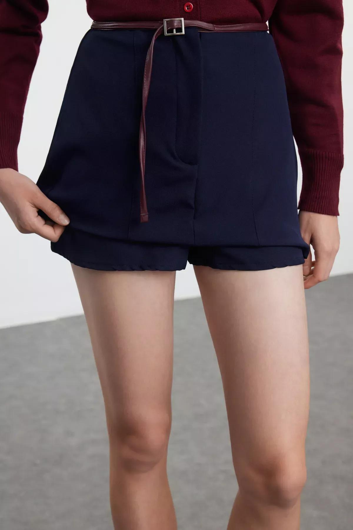 Navy Belted Super Mini Skort, Navy blue, large image number 3