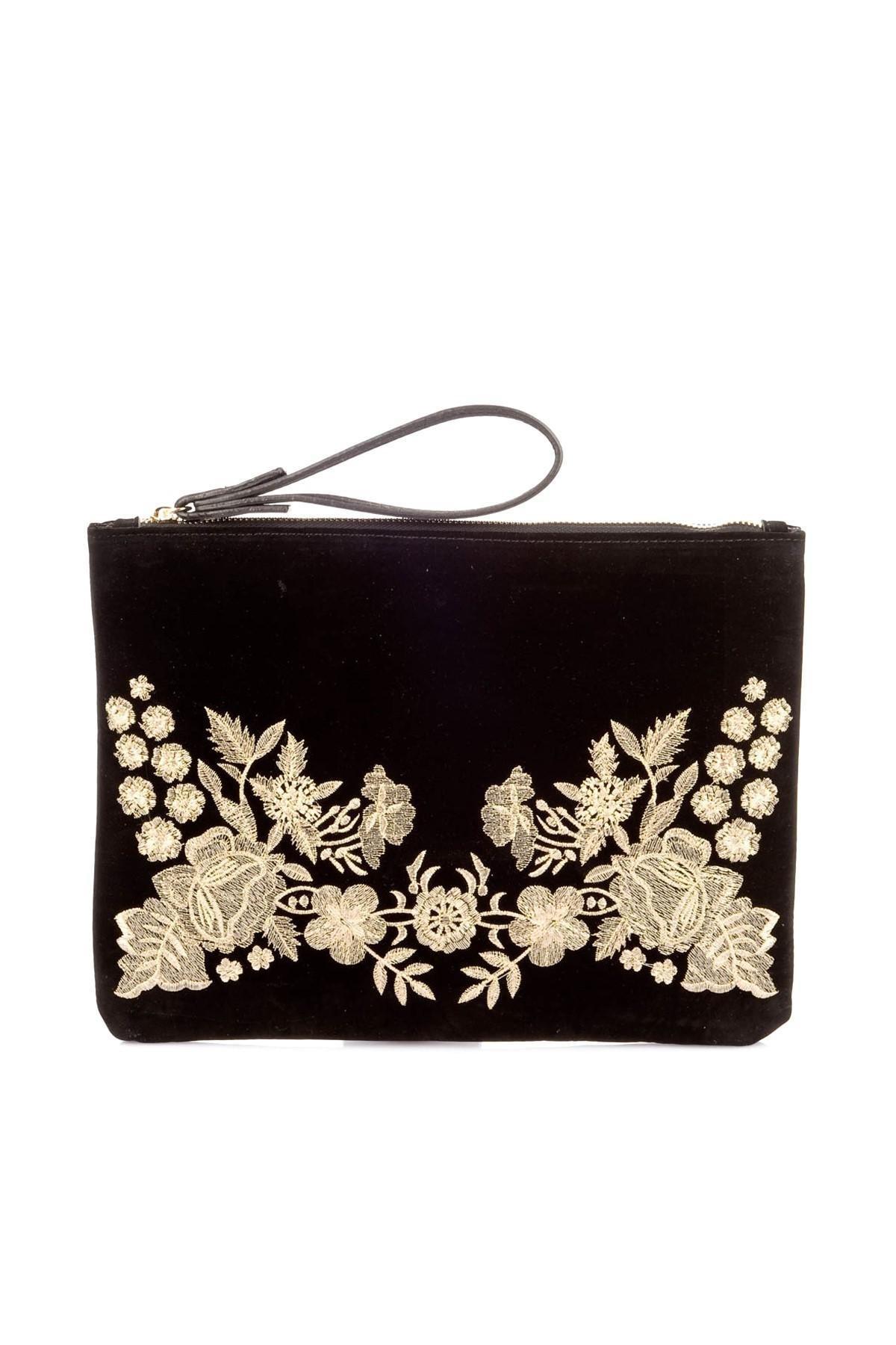 Black Floral Clutch, , large image number 2