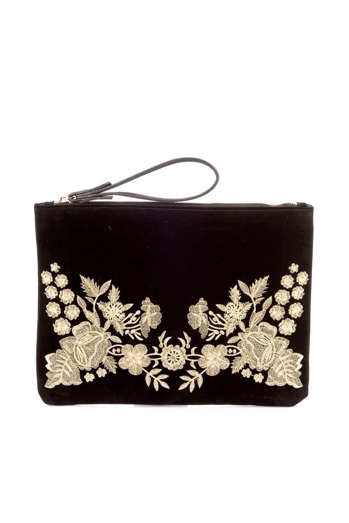 Blank - Black Floral Clutch