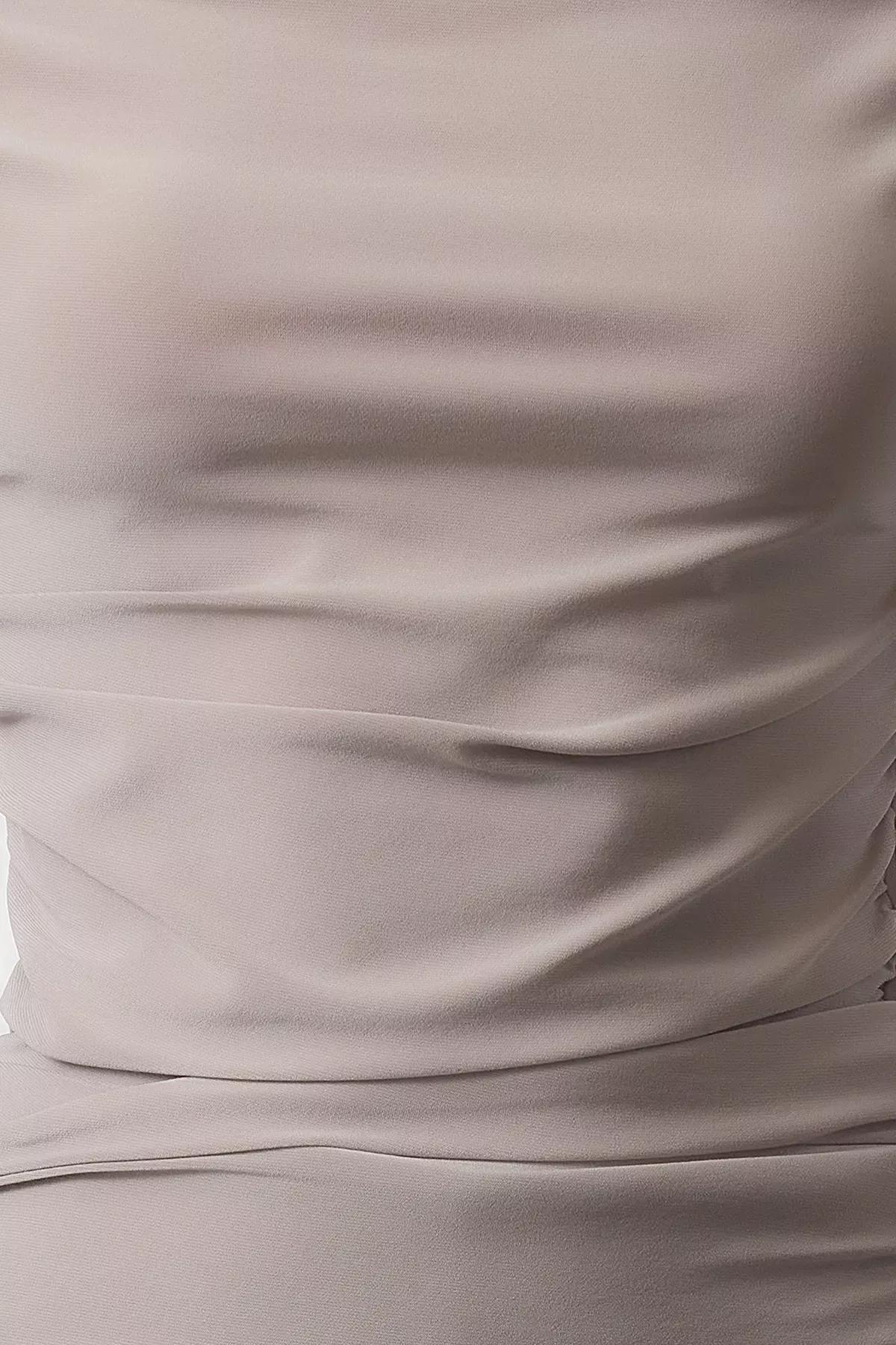 بلوزة مُحاكة بطيّات، بيج, STONE, large image number 2