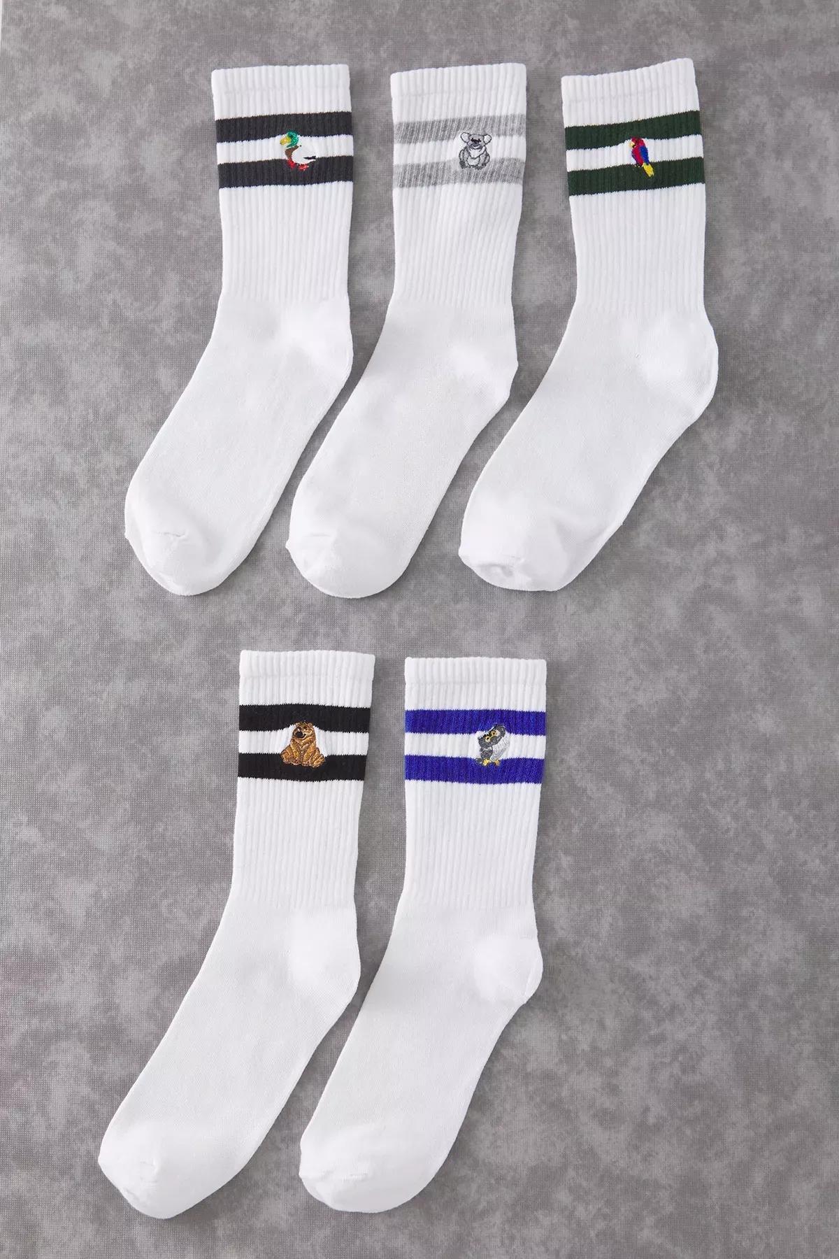 White Embroidered Socks, set of 2, C101_1979, large image number 0