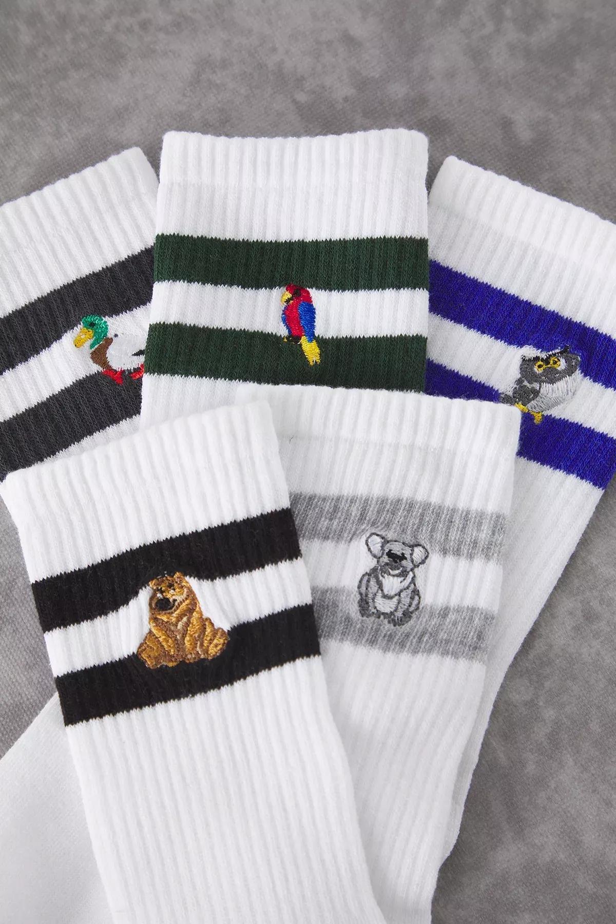 White Embroidered Socks, set of 2, C101_1979, large image number 1