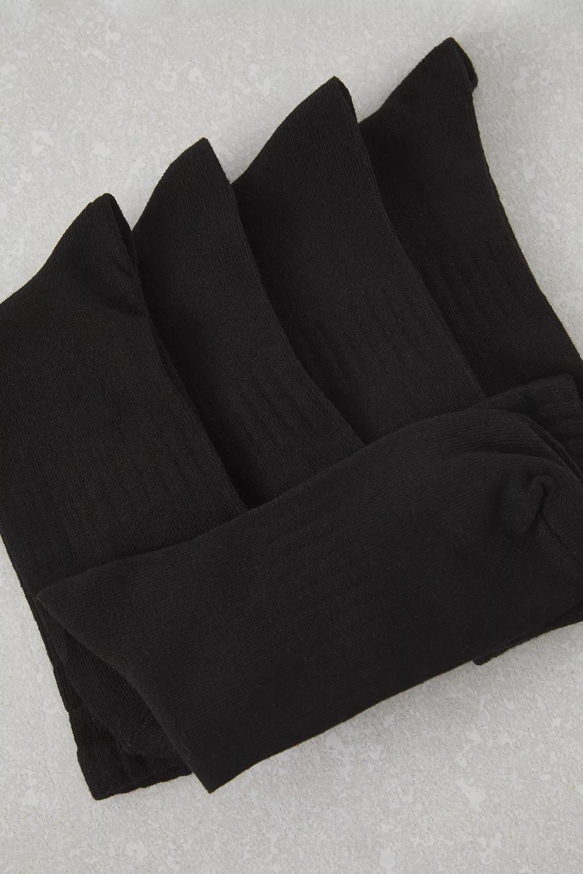 Black Unisex Socks, set of 5, , large image number 2