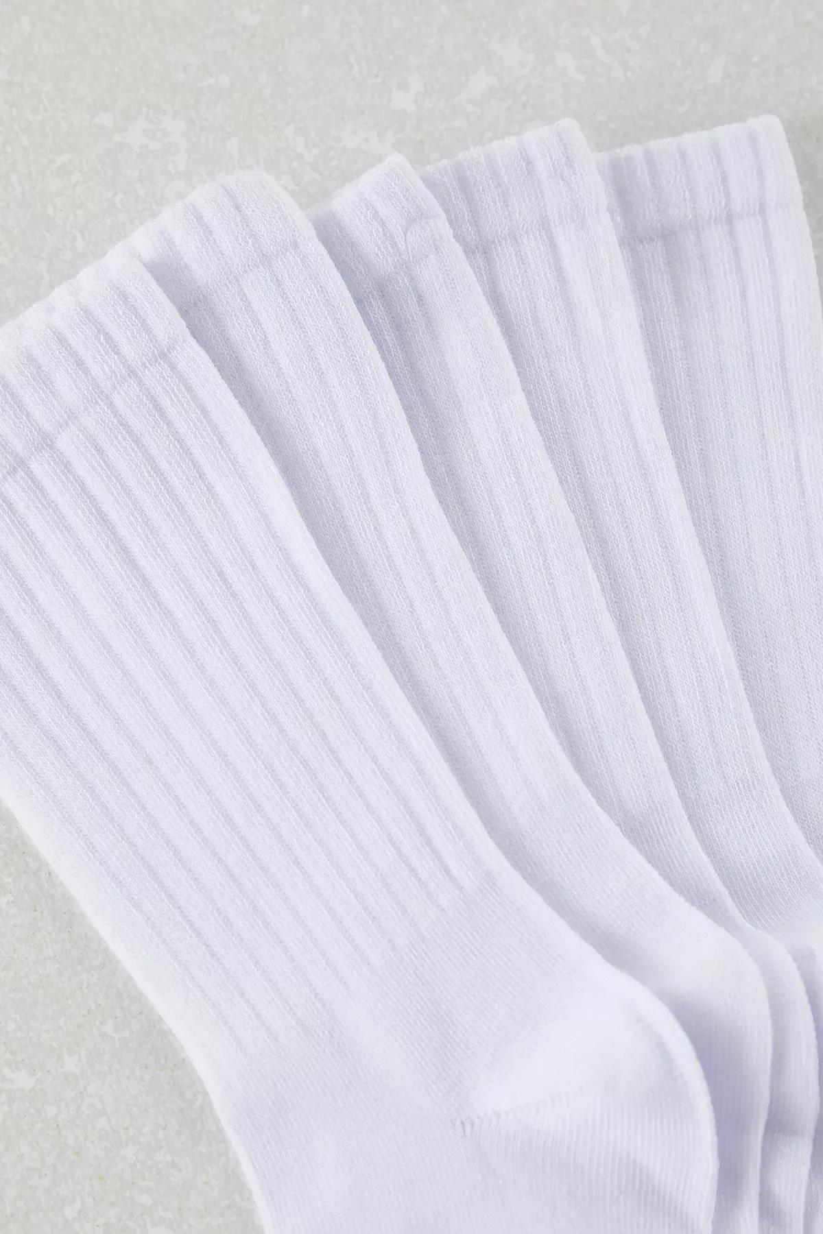White Unisex Socks, set of 5, , large image number 2