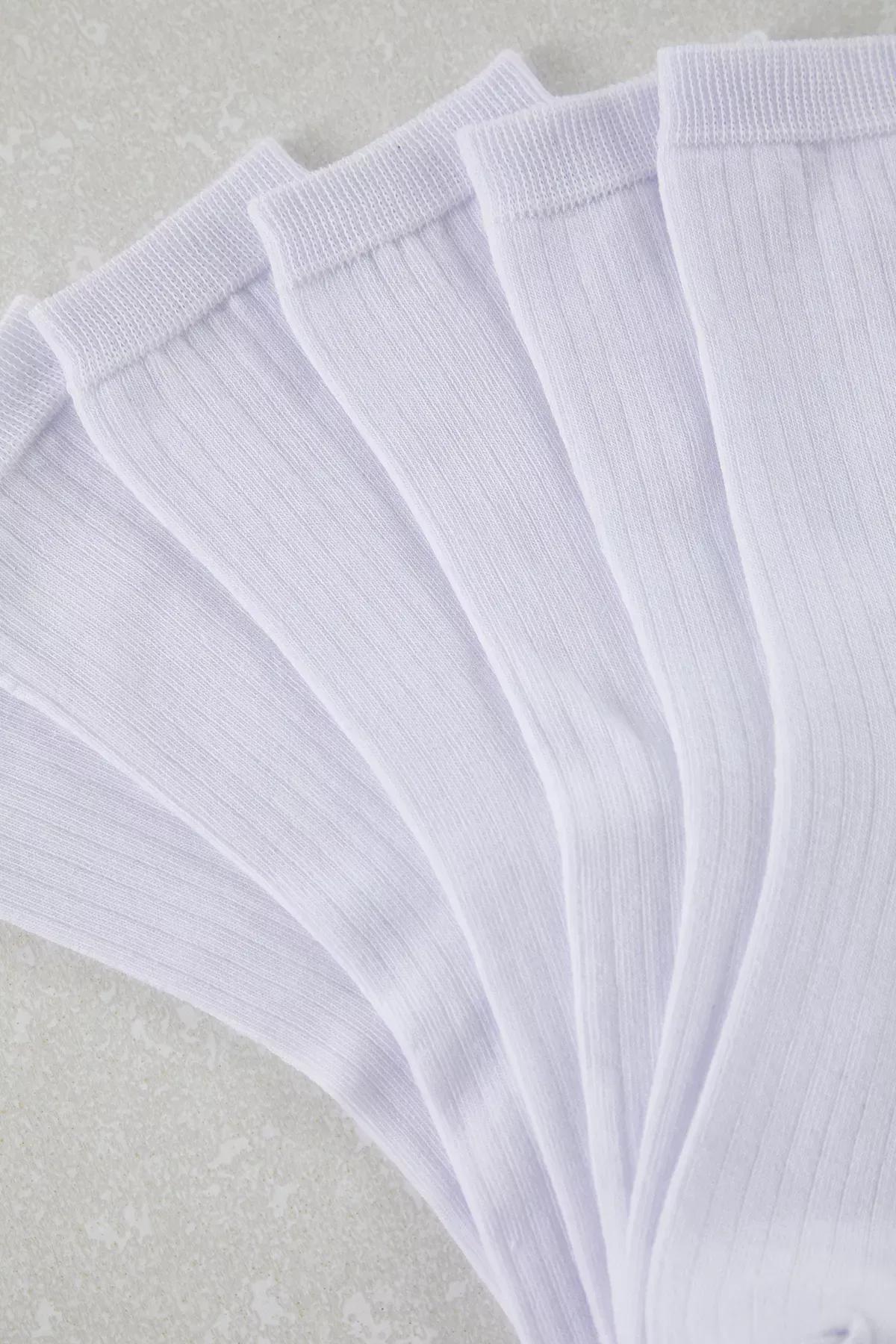 White College Socks, set of 6, White, large image number 2