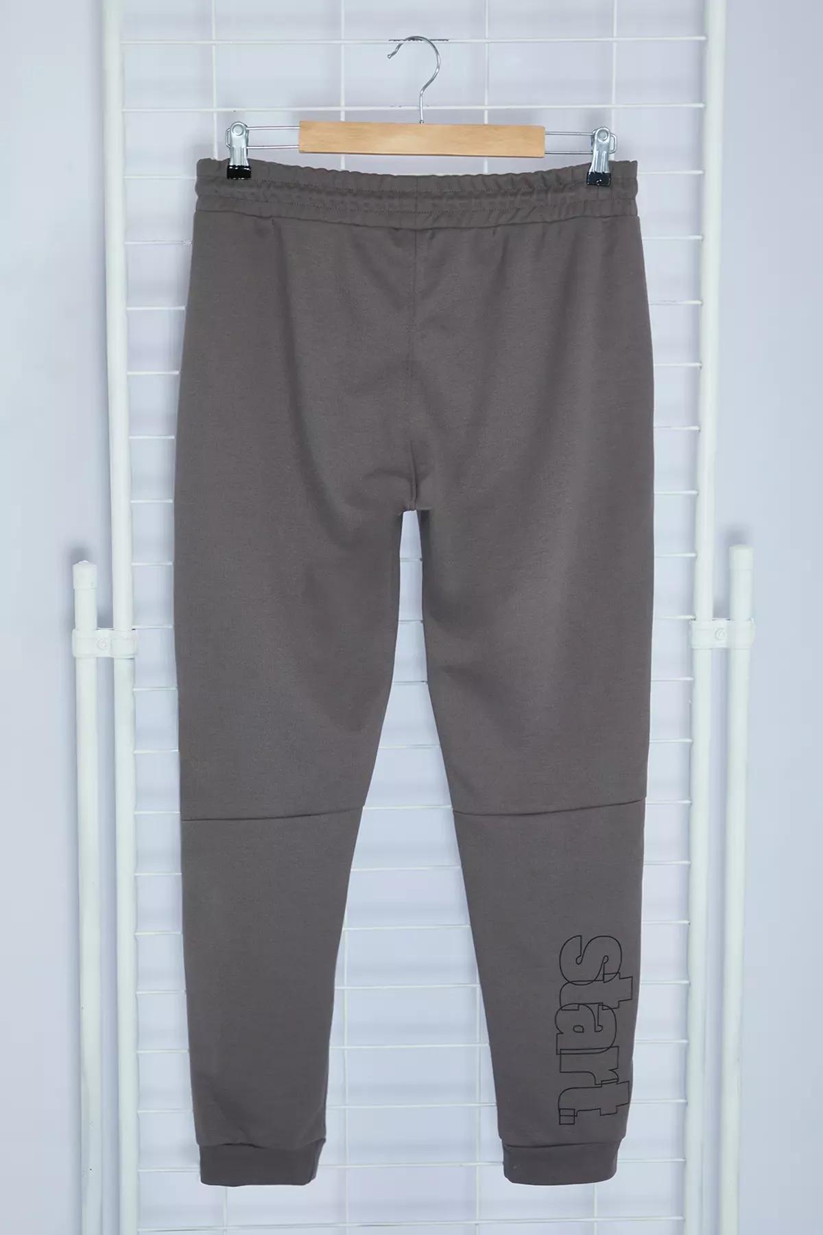 Grey Regular Sweatpants with Stitching, , large image number 5