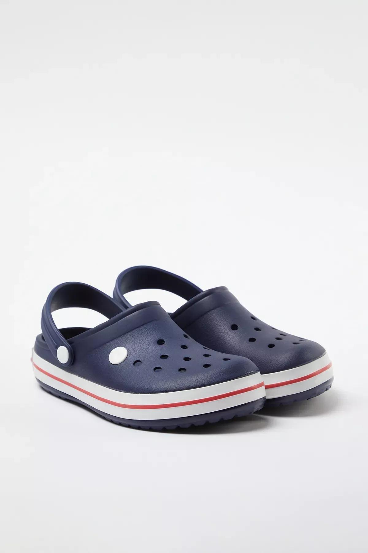 Navy Banded Sandals Slippers, , large image number 0