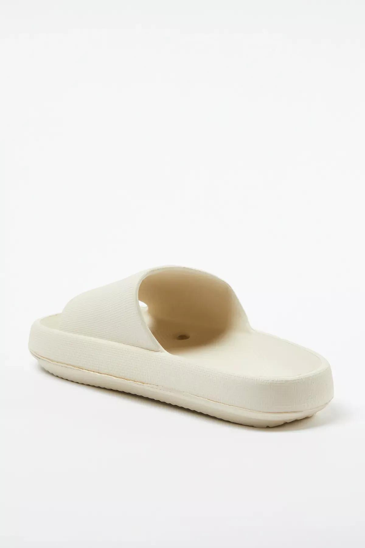 Beige Flatform Pool Slippers, Beige, large image number 3
