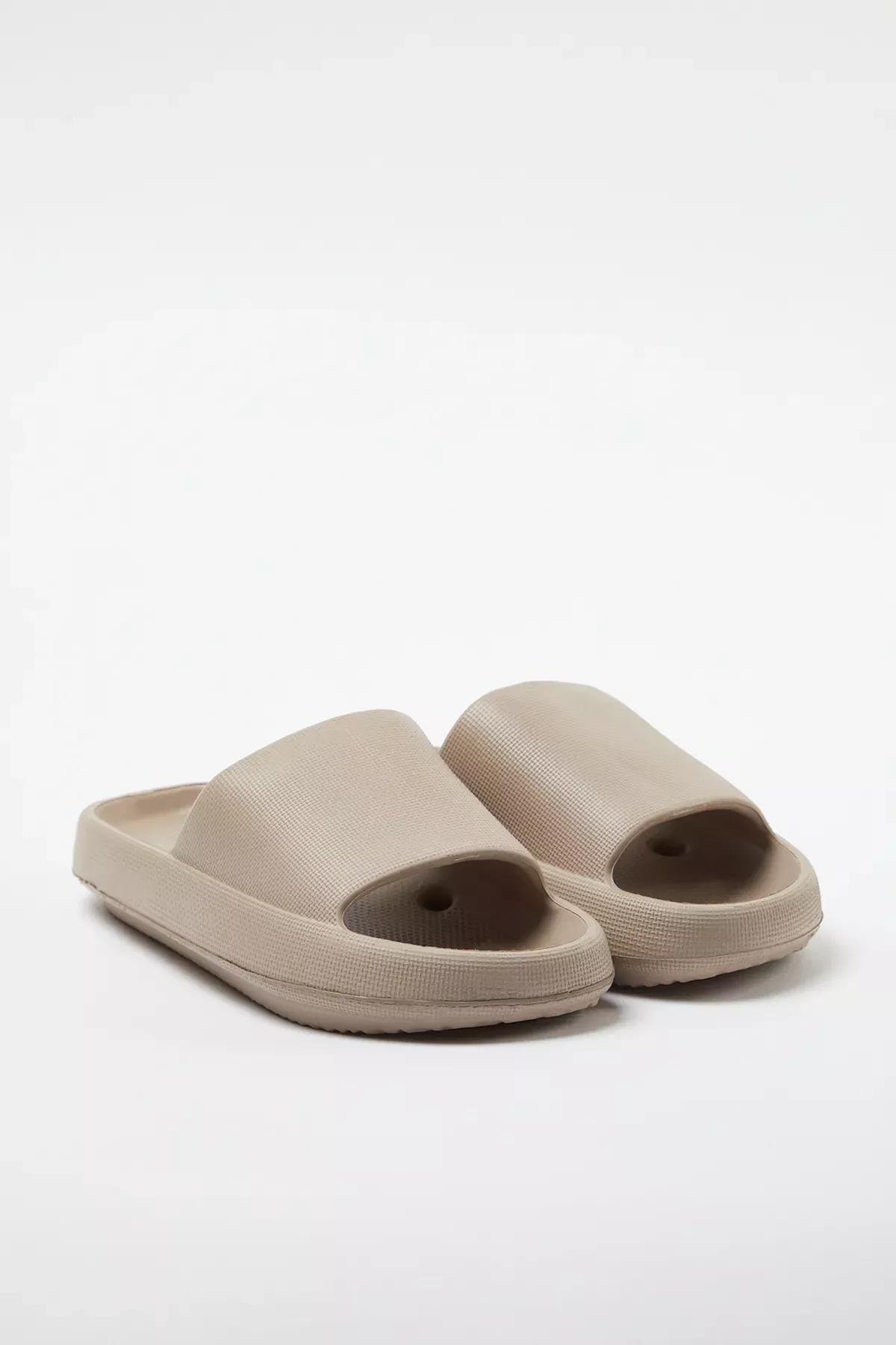 Brown Flatform Pool Slippers, , large image number 1
