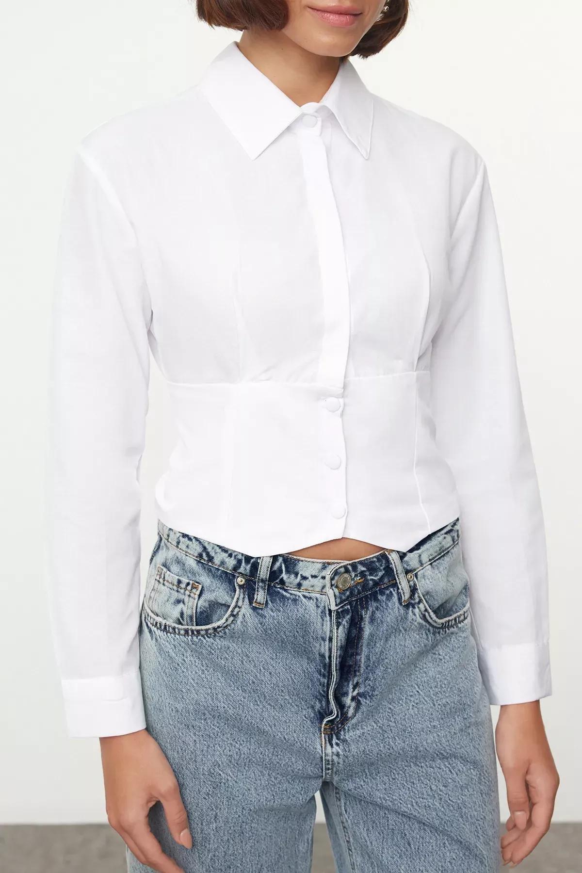 White Fitted Shirt, White, large image number 2