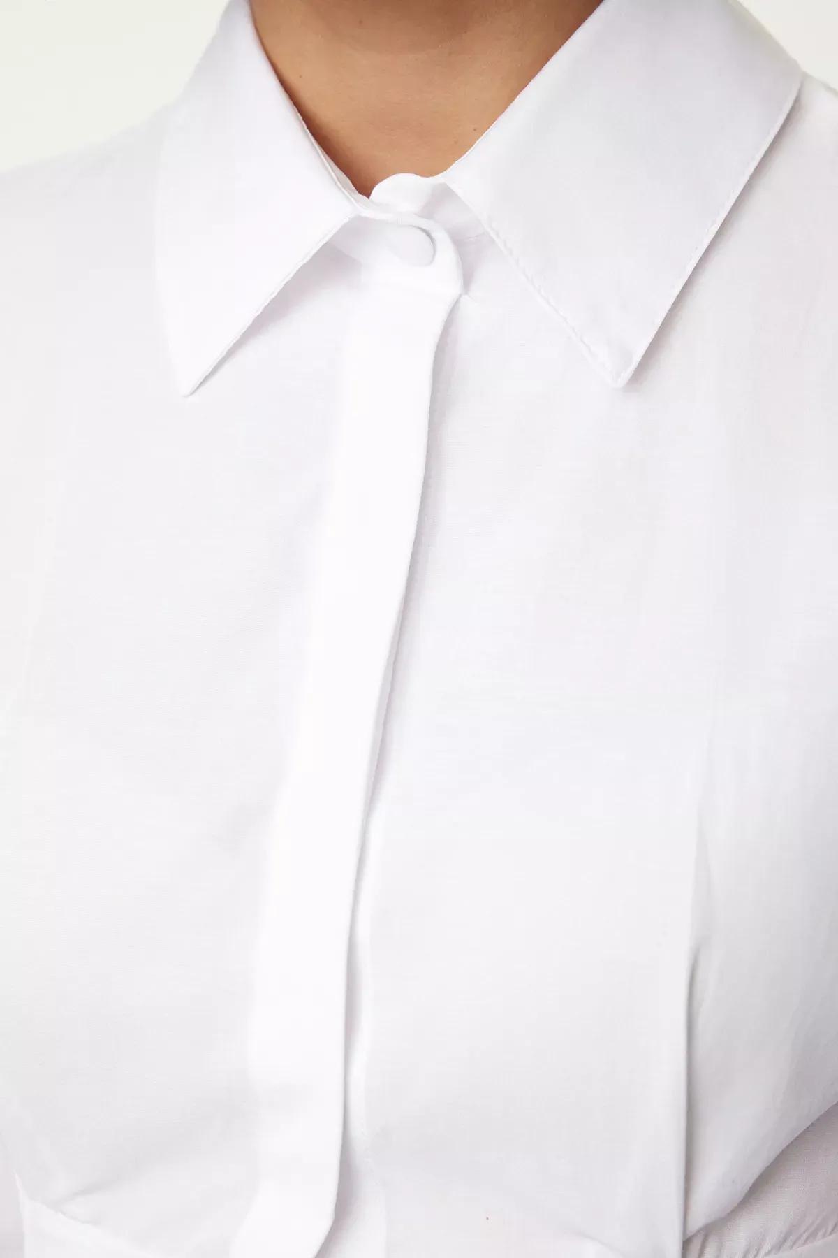 White Fitted Shirt, White, large image number 3