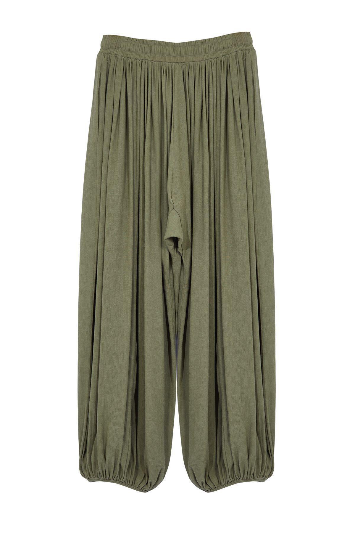 Khaki Woven Trousers TBESS24PL00023, C101_1754, large image number 5