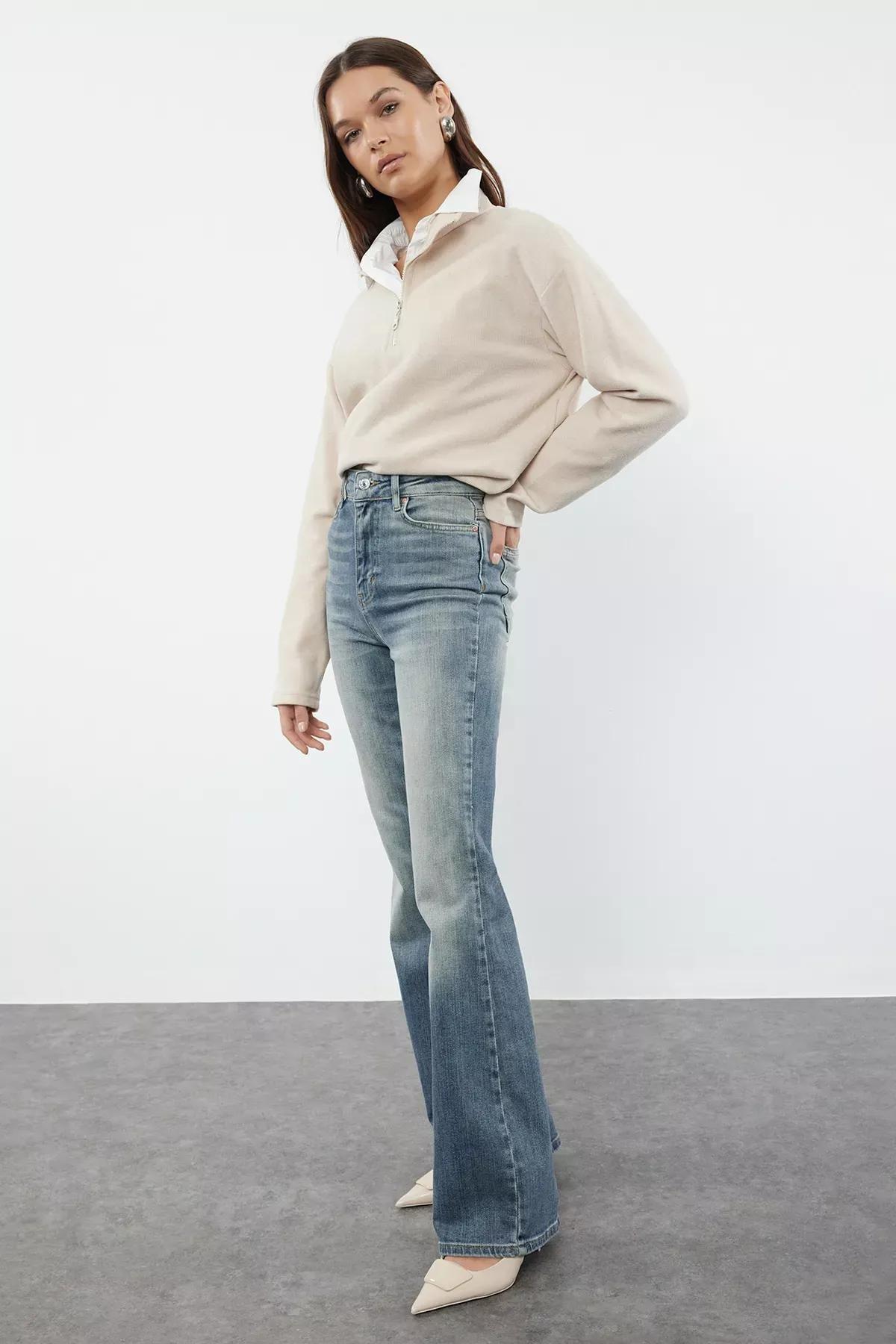 Blue Vintage Flare Jeans, , large image number 1