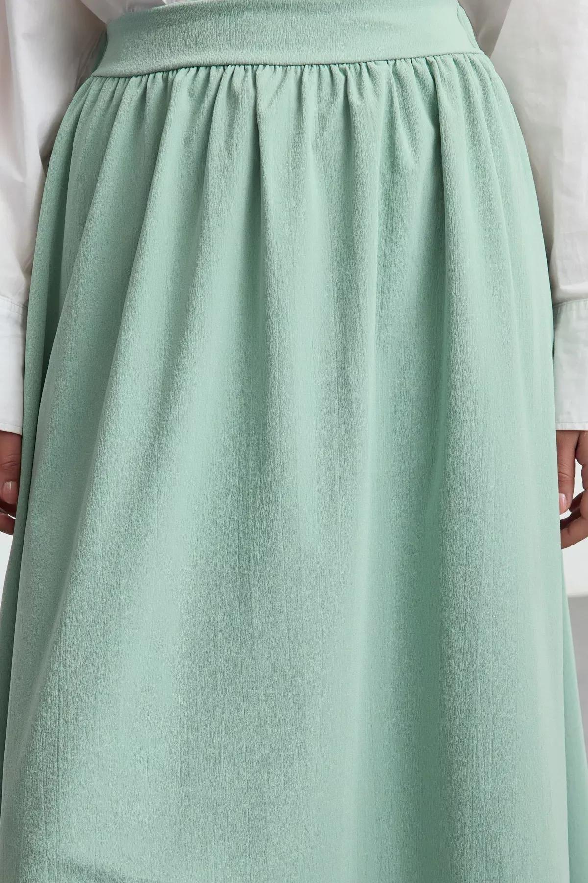 Green Flared Knit Skirt, , large image number 2