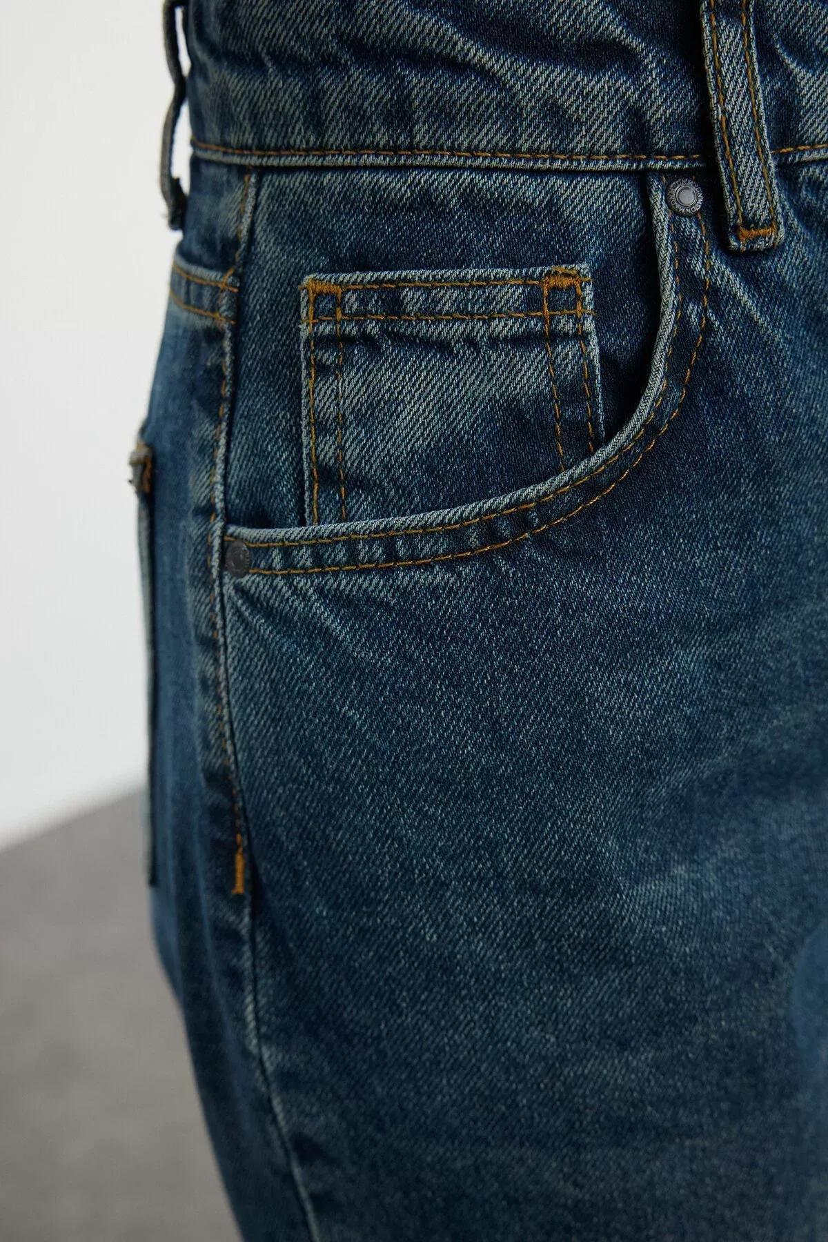 Navy High-Waist Wide Jeans, Navy blue, large image number 3