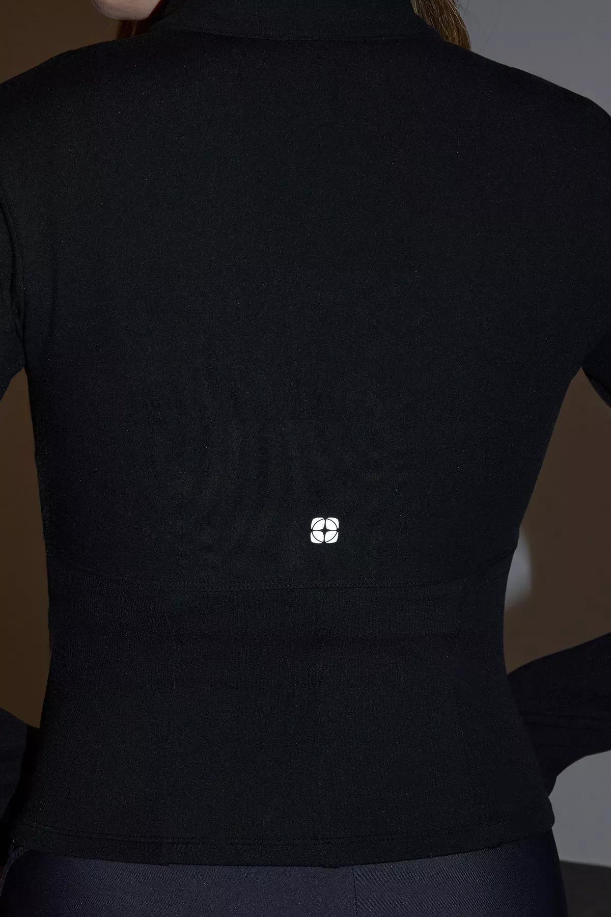 Black Thumb Hole Sports Sweatshirt, , large image number 3
