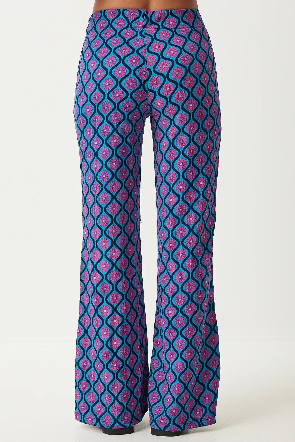 طقم متناسق صيفي منسوج بنمط منقوش، أزرق, Blue Pink, large image number 6