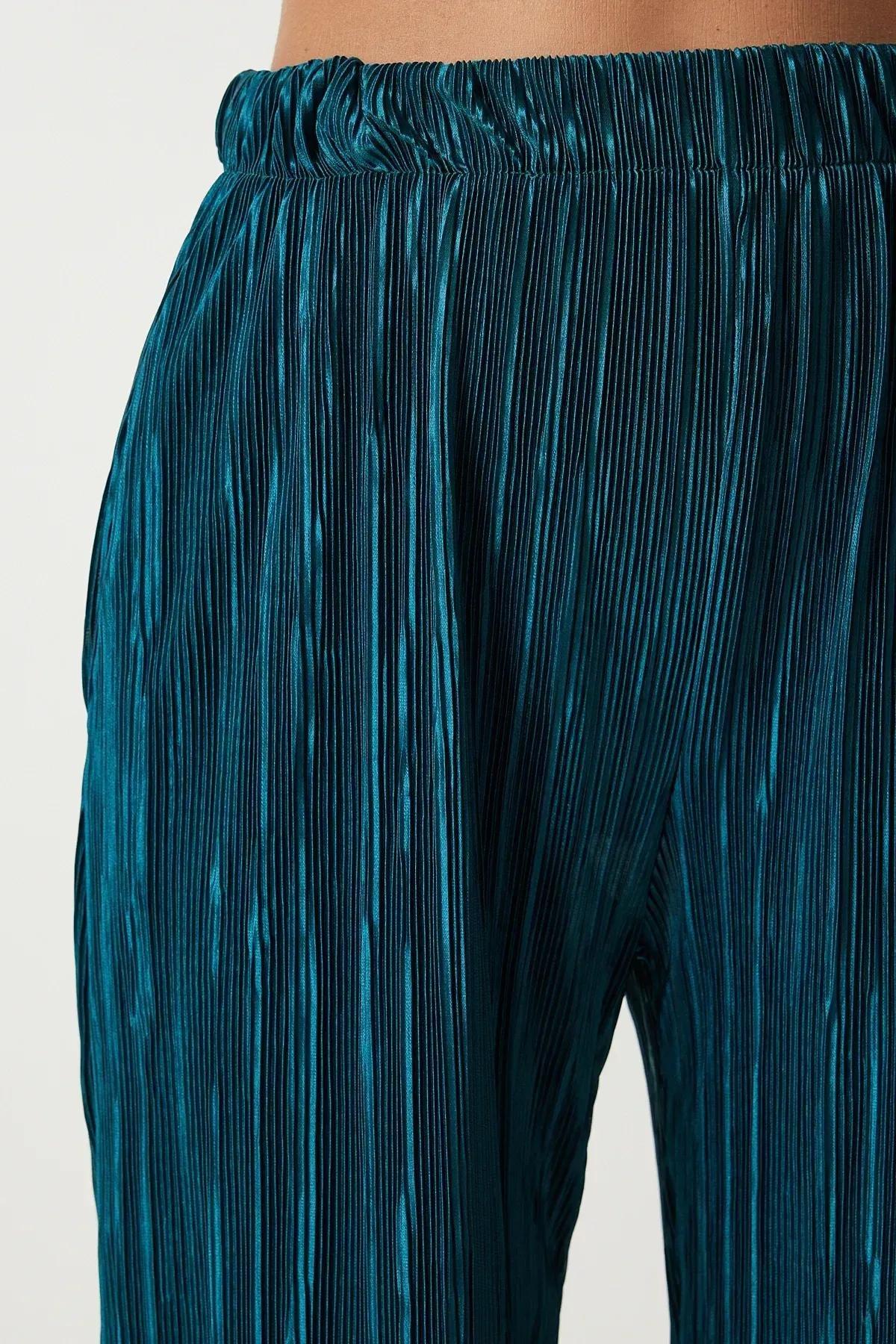 Emerald Green Set Textured Top & Trousers, Emerald, large image number 4