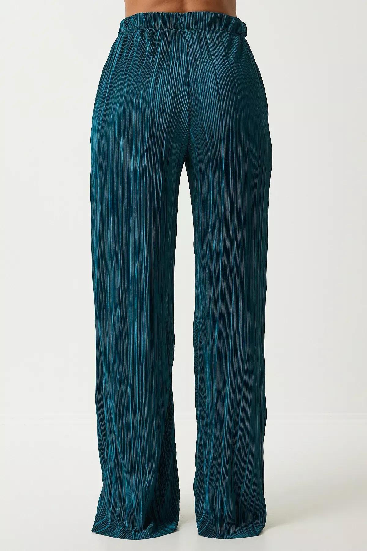 Emerald Green Set Textured Top & Trousers, Emerald, large image number 5