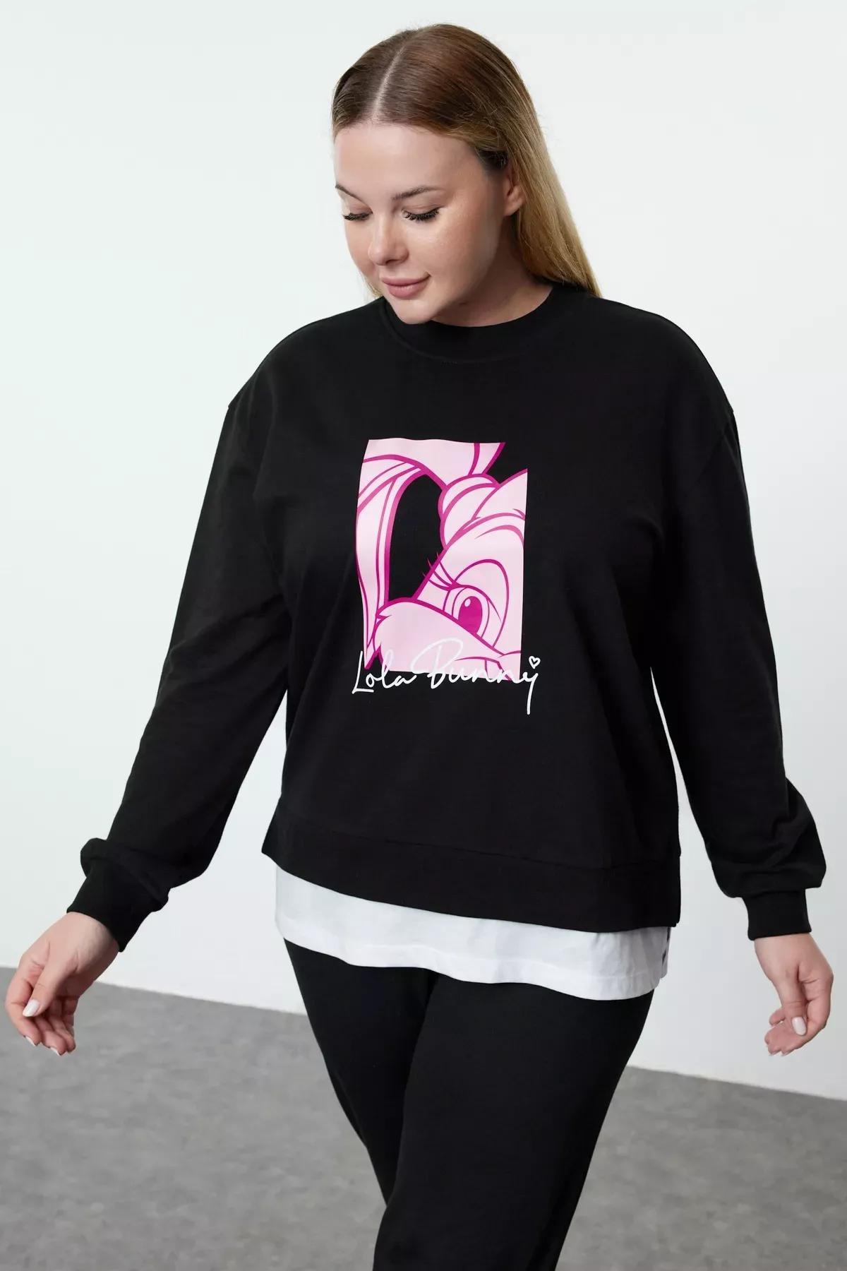 Black Knit Sweatshirt, C101_5720, large image number 1