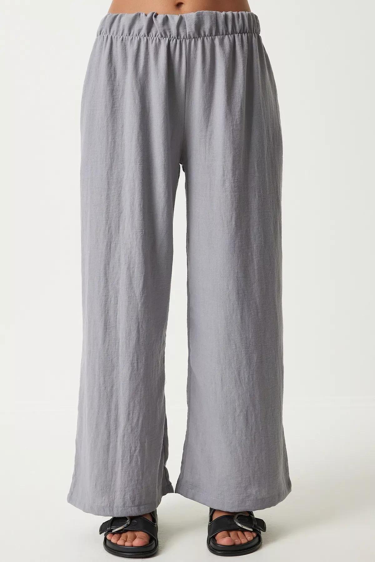 Grey Linen Pocket Shirt Trouser Set, Grey, large image number 4