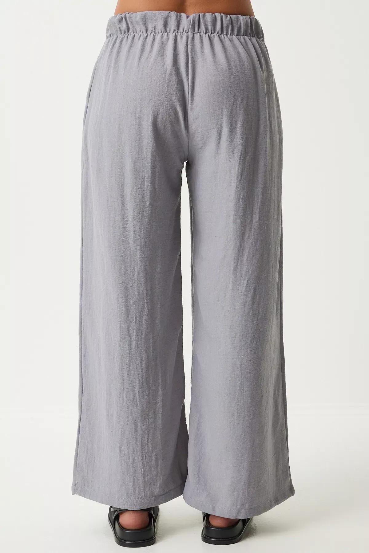 Grey Linen Pocket Shirt Trouser Set, Grey, large image number 5