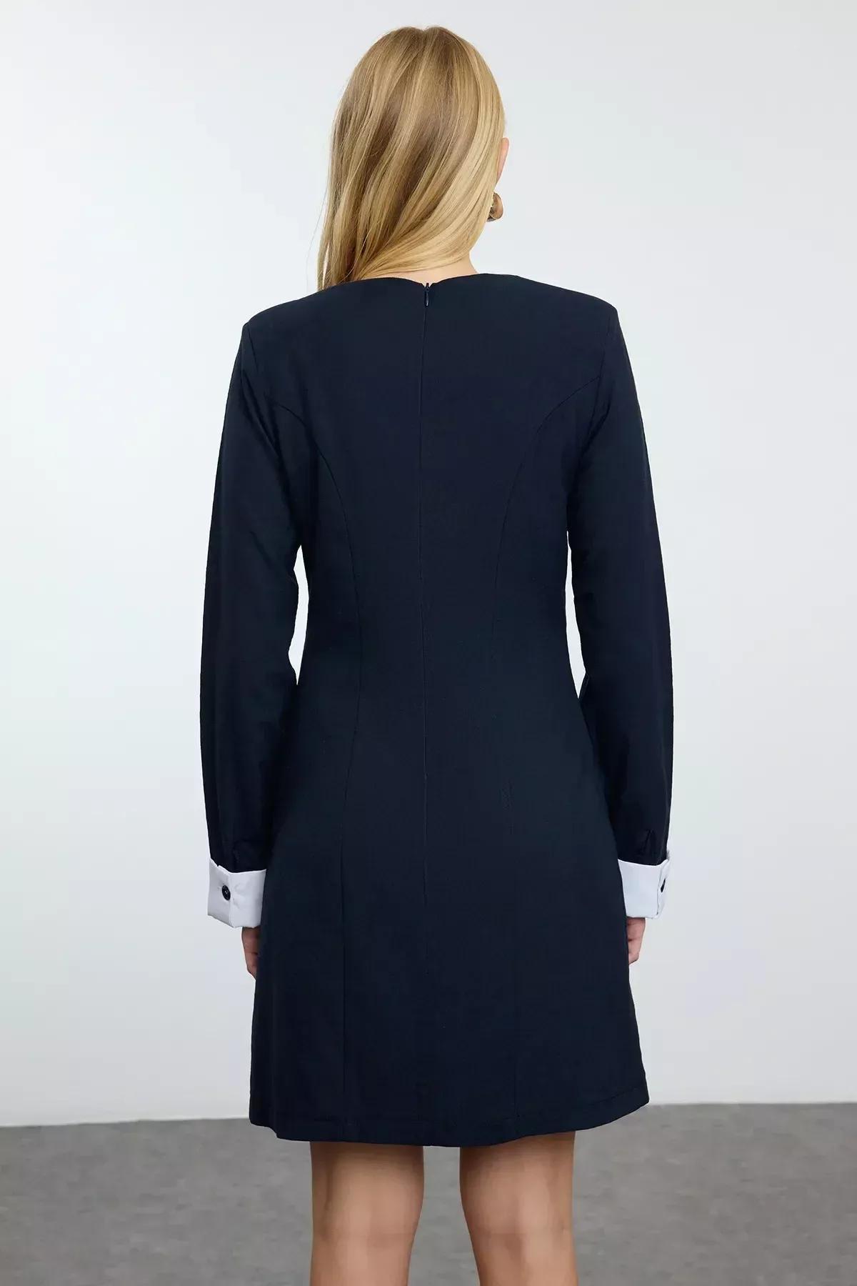 فستان قصير بقصة مستقيمة، كحلي, Navy blue, large image number 2