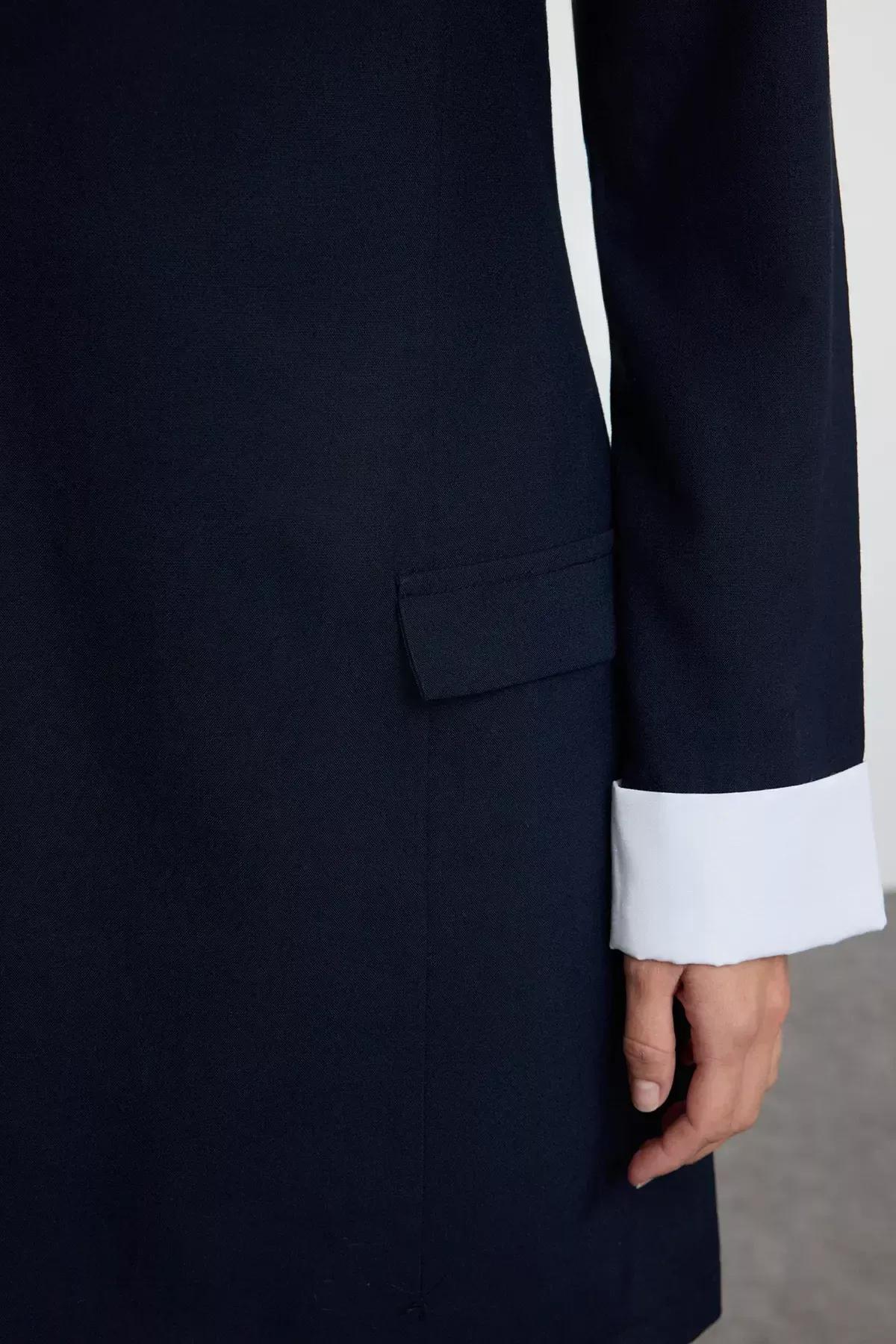 فستان قصير بقصة مستقيمة، كحلي, Navy blue, large image number 4