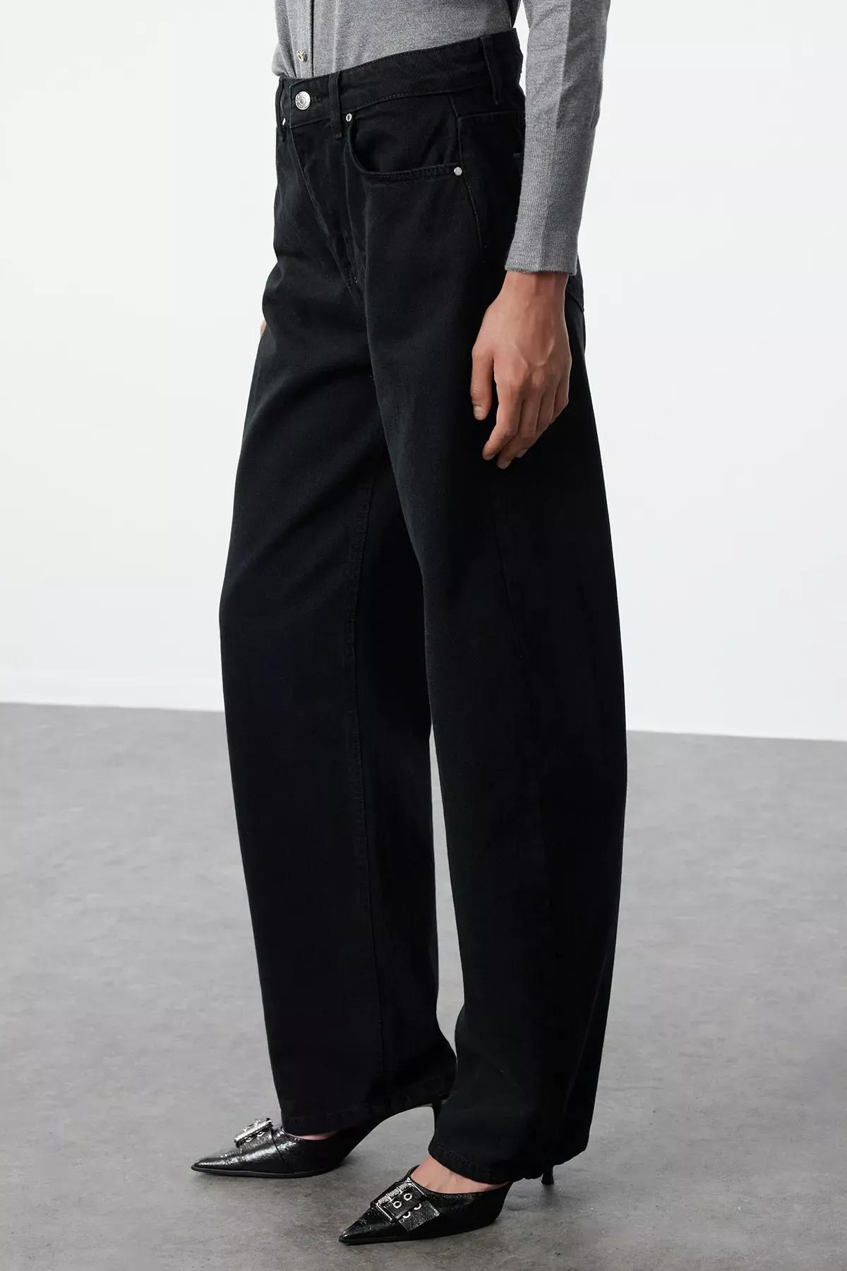 Black Barrel Baggy Jeans, , large image number 3