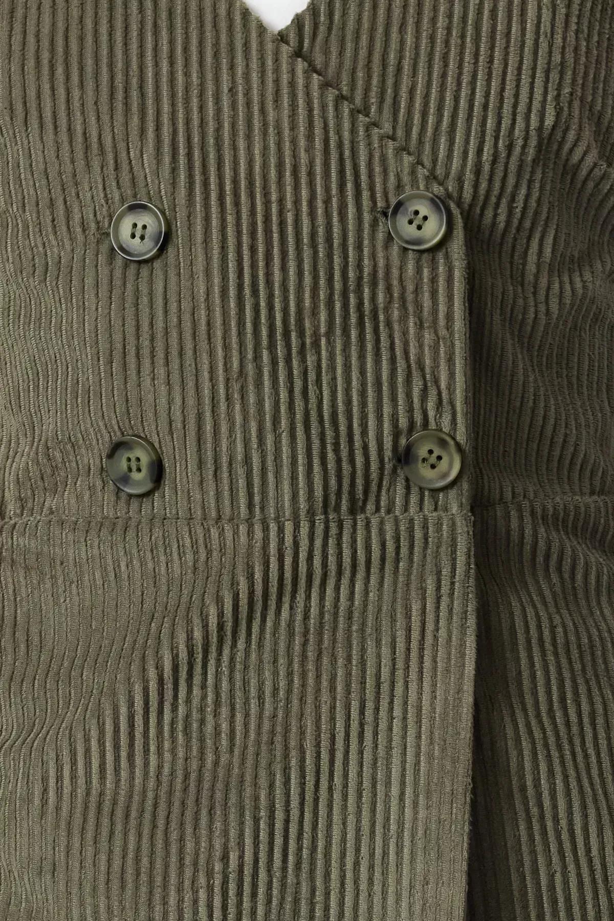 Khaki Strapped Vest Velvet Mini Dress, , large image number 2