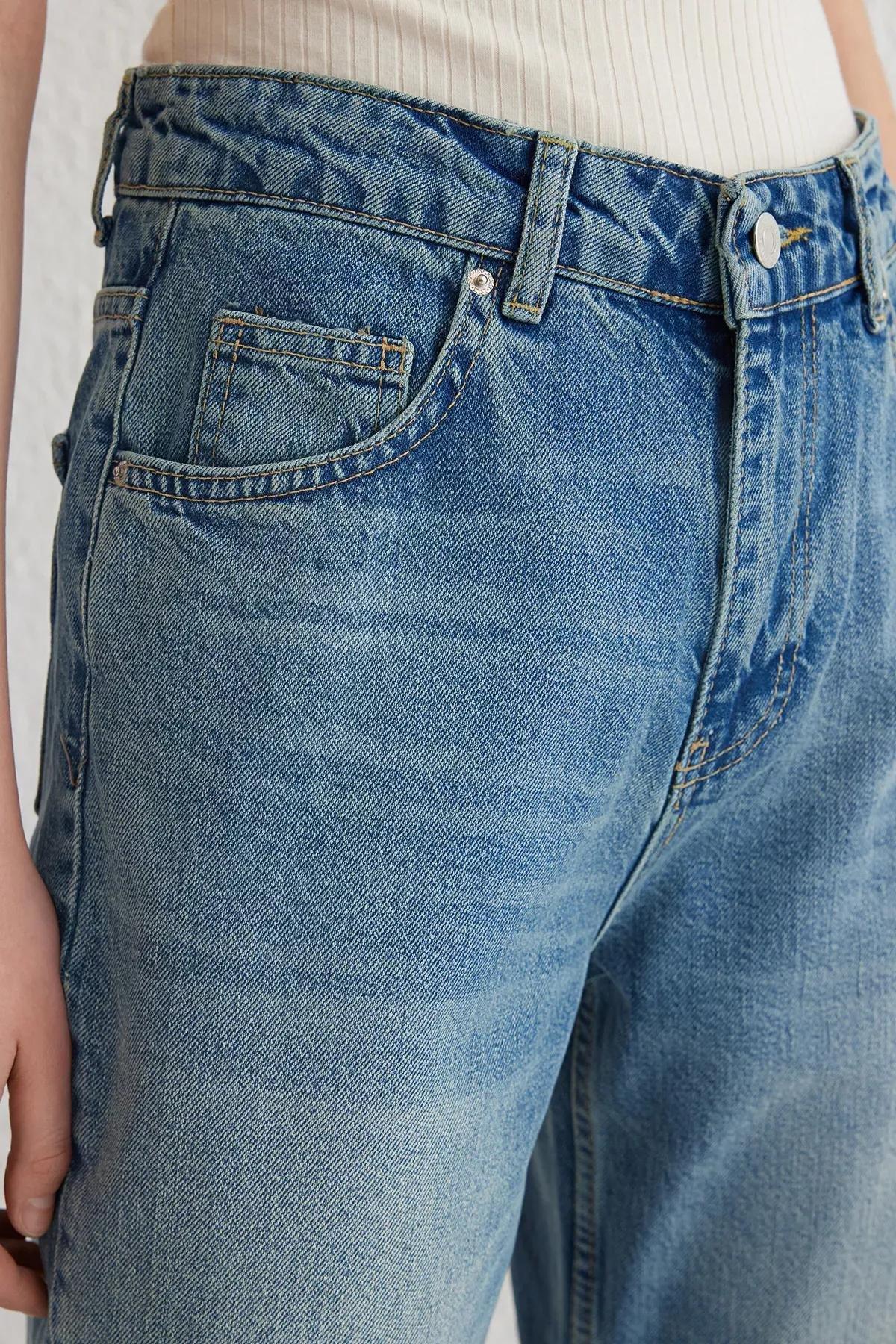Blue Wide Leg High-Waist Jeans, , large image number 3