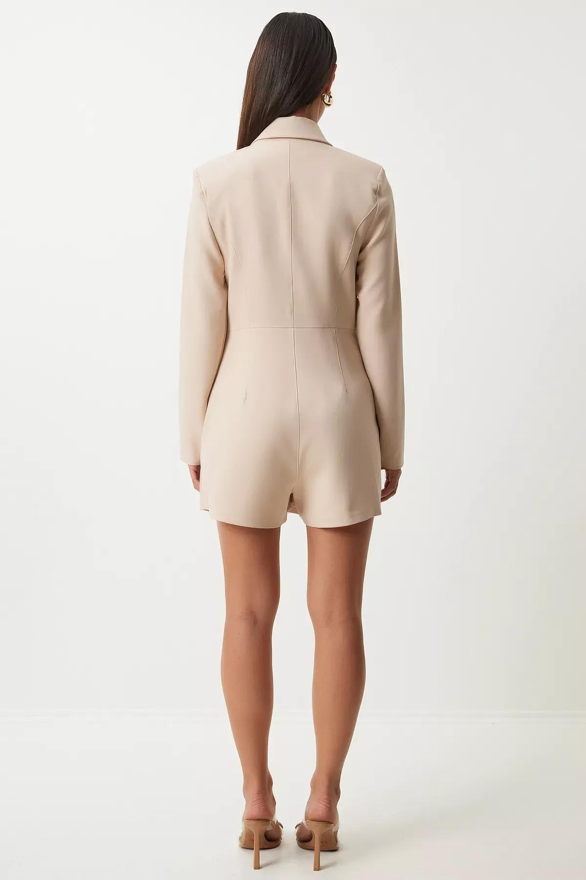 Cream Plain Suit Jacket FN03220, Cream, large image number 4
