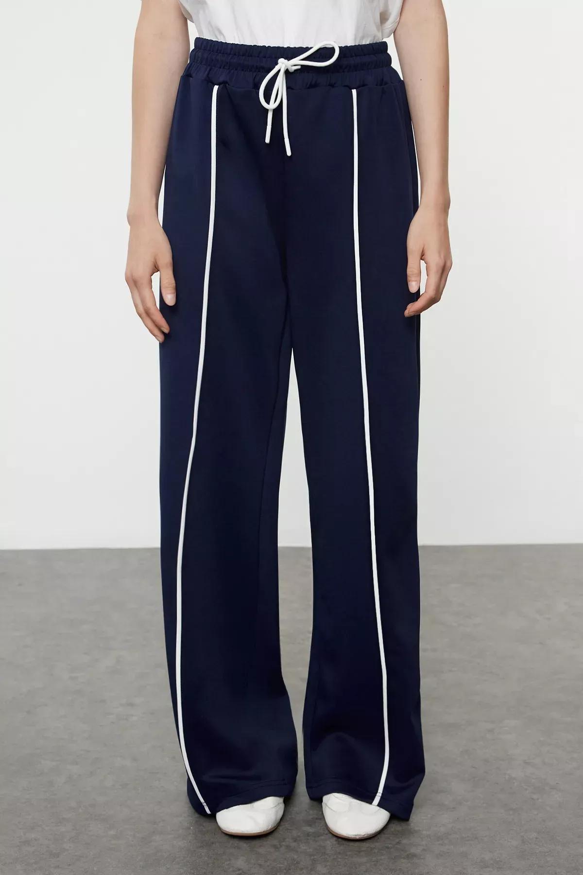 Navy Piping Knitwear Set, Navy blue, large image number 3